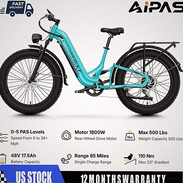 1800W 26" Fat Tire Electric Bikes for Adults 36MPH 85Miles Mountain Fast E-bike