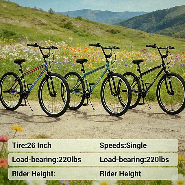 26" Freestyle Bike for Teens Single-Speed Steel Frame 2 Pegs BMX Trick Cycling