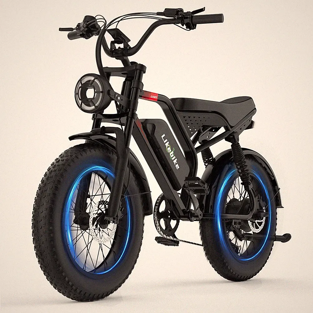 Ebike 20" 1500W 32Mph Electric Bike Mountain Bicycle Fat Tire E-bike for Adults