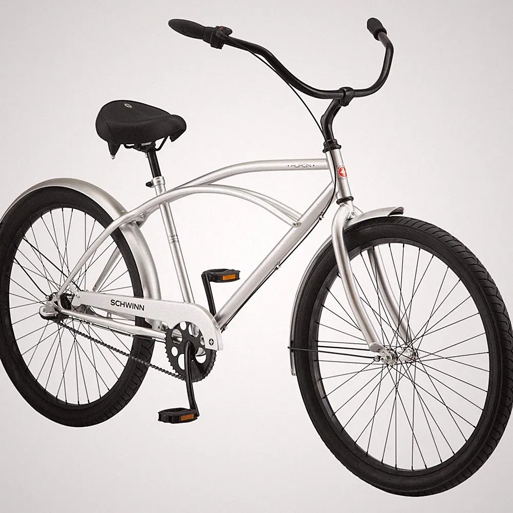 Schwinn Huron Beach Cruiser Bike, 3-Speed Options, 26" Wheels SILVER
