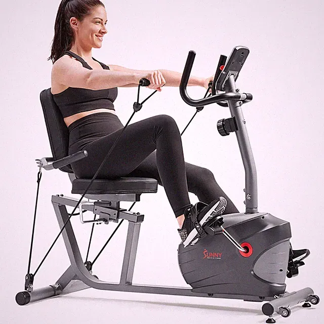 Smart Compact Recumbent Bike Interactive Bluetooth Wide Seat Full Body Workout